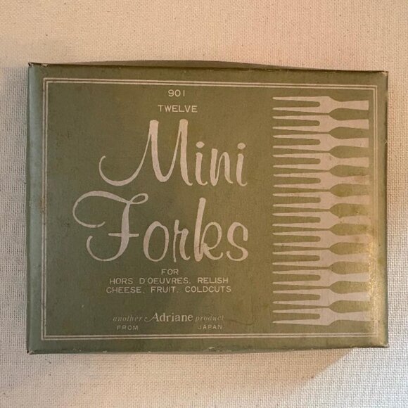 Set of Adriane Mini Forks for Hors D'oeuvres, Relish, Cheese, Fruit, Coldcuts - Picture 1 of 4